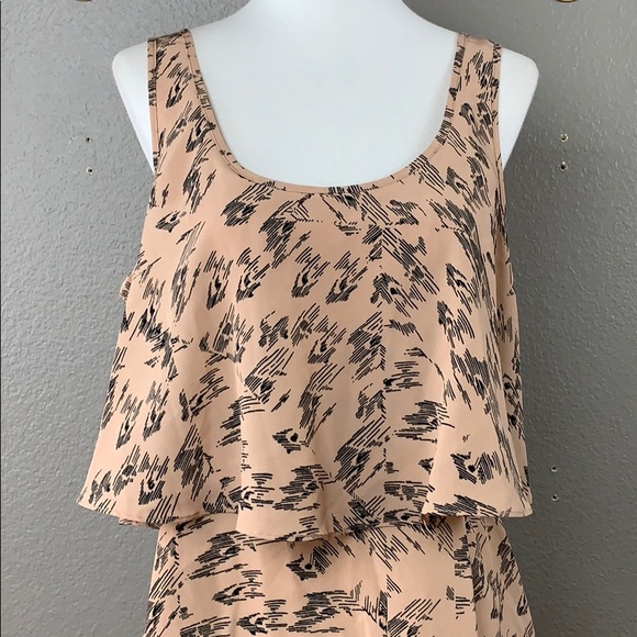 BCBGeneration abstract print flounce tank dress - Picture 2 of 8